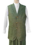Primordial Shapes 2pc Zoot Suit Vest Set - Olive