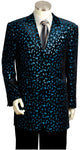 Disco Teardrops Velvet Entertainment 2pc Zoot Suit Set - Turquoise