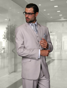 Monotone  3pc Italian Suit Set - Ash