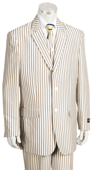 Victorian Stripes Notched Lapel 3pc Zoot Suit Set