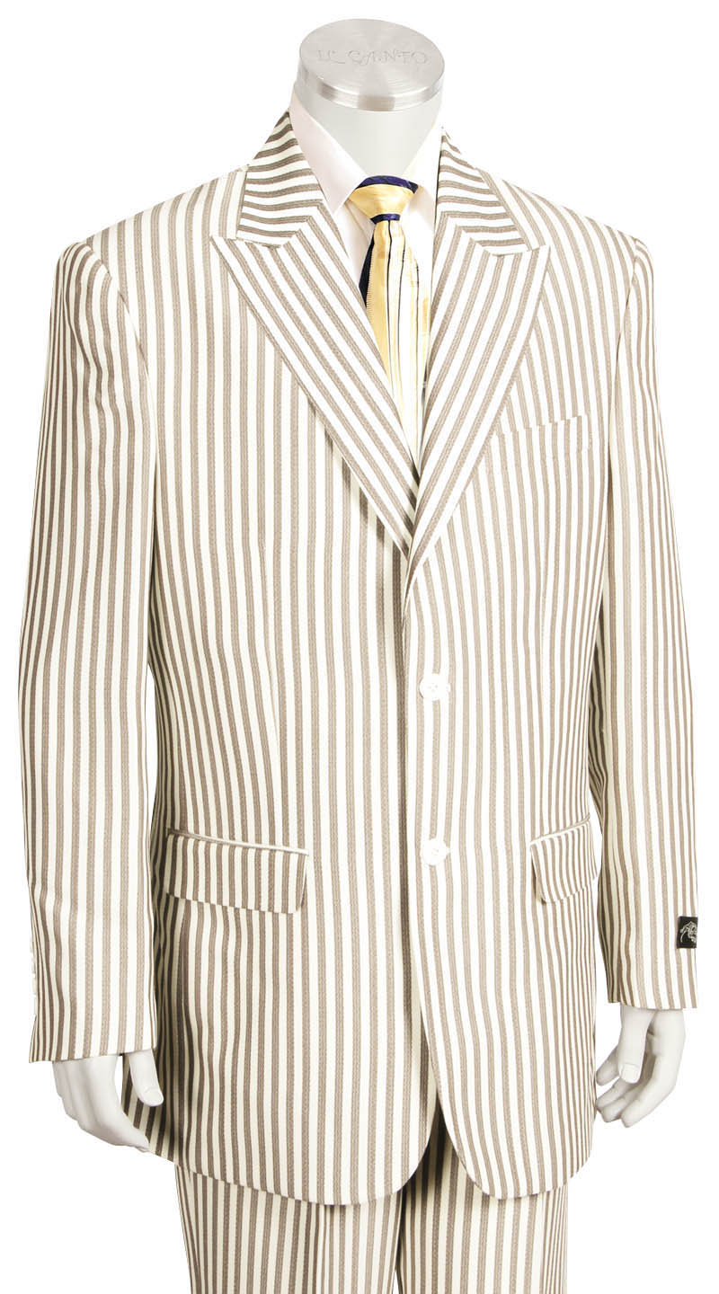 Victorian Stripes Peaked Lapel 2pc Zoot Suit Set - Charcoal