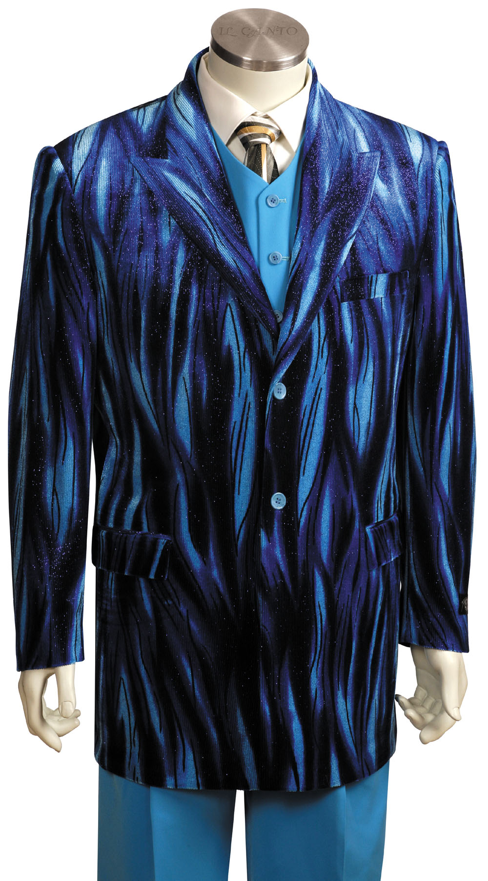 Abstract Flames  3pc  Zoot Suit Set - Royal