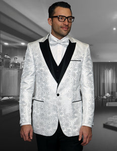 Bellagio Organics  3pc Italian Suit Set - White