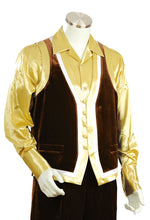 Designer Gold Lined Velvet 2pc Zoot Suit Vest Set
