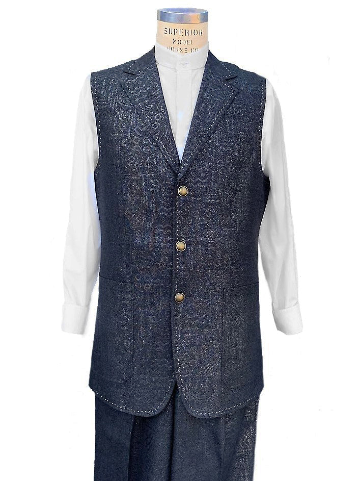 Primordial Shapes 2pc Zoot Suit Vest Set - Black