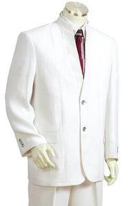 Mandarin Collar Cross Striped  2pc  Zoot Suit Set