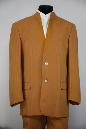 Mandarin Collar Cross Striped  2pc  Zoot Suit Set
