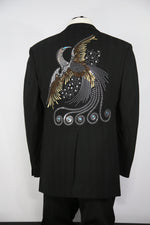 Peacock Embroidered 2pc Zoot Suit Set