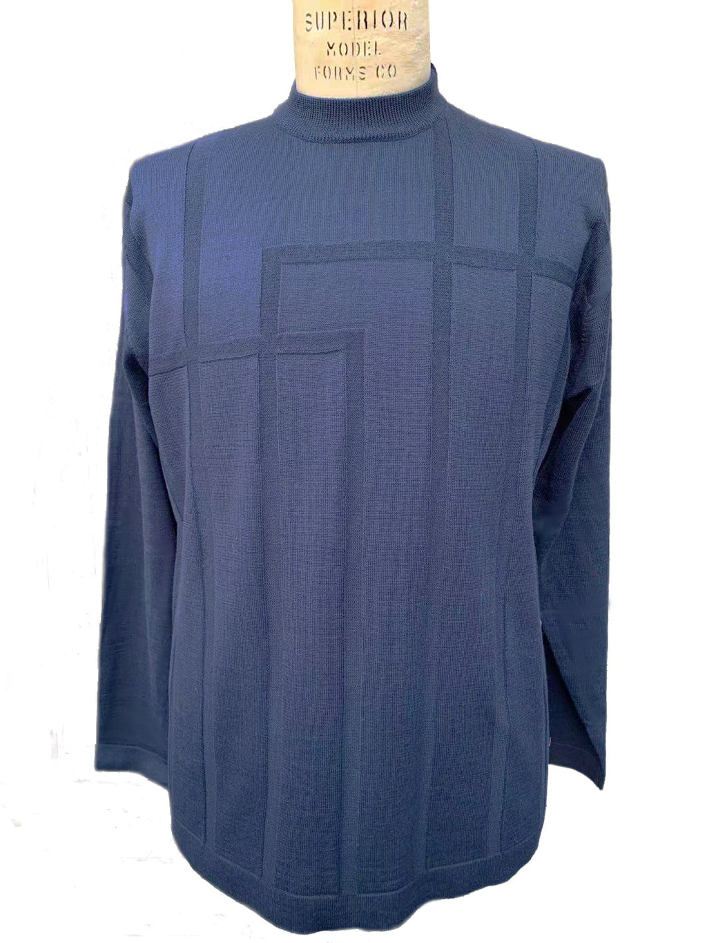 Grid Sect Thermal Long Sleeve Shirt - Navy