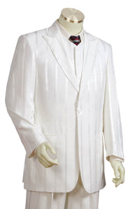 Reflective Stripes 3pc Zoot Suit Set - Off White
