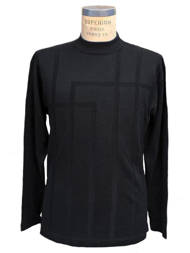 Grid Sect Thermal Long Sleeve Shirt - Black