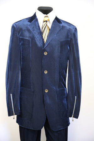 Textured Velvet Zipper Cuff  2pc  Zoot Suit Set