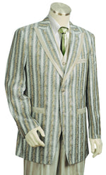 Metallic Wave Patterned  3pc  Zoot Suit Set