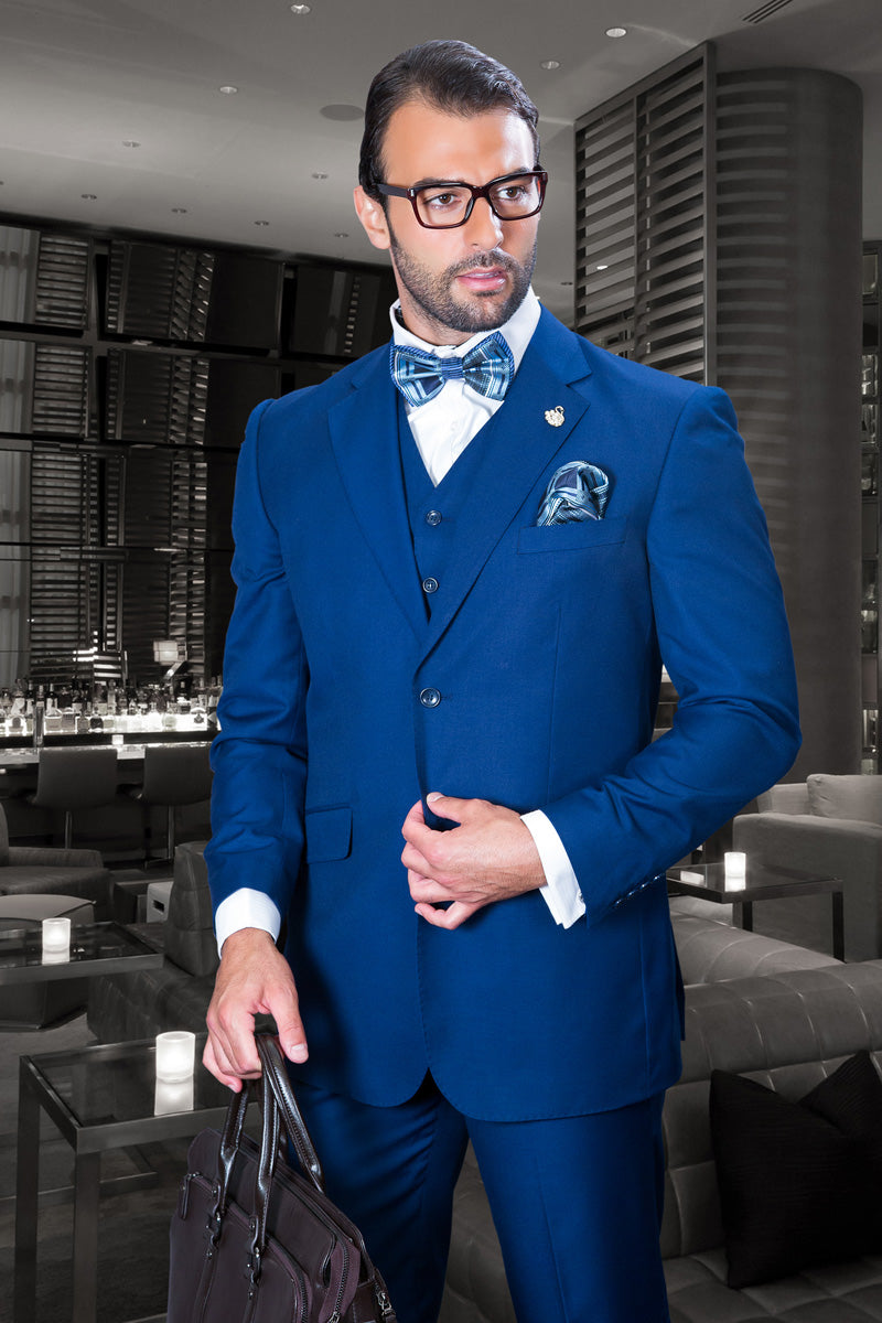 Monotone  3pc  Italian Suit Set - Sapphire