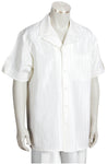 Cross Stripes Short Sleeve 2pc Walking Suit Set - Off White