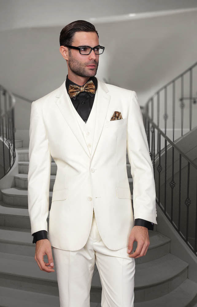 Monotone  3pc  Italian Suit Set - Off White