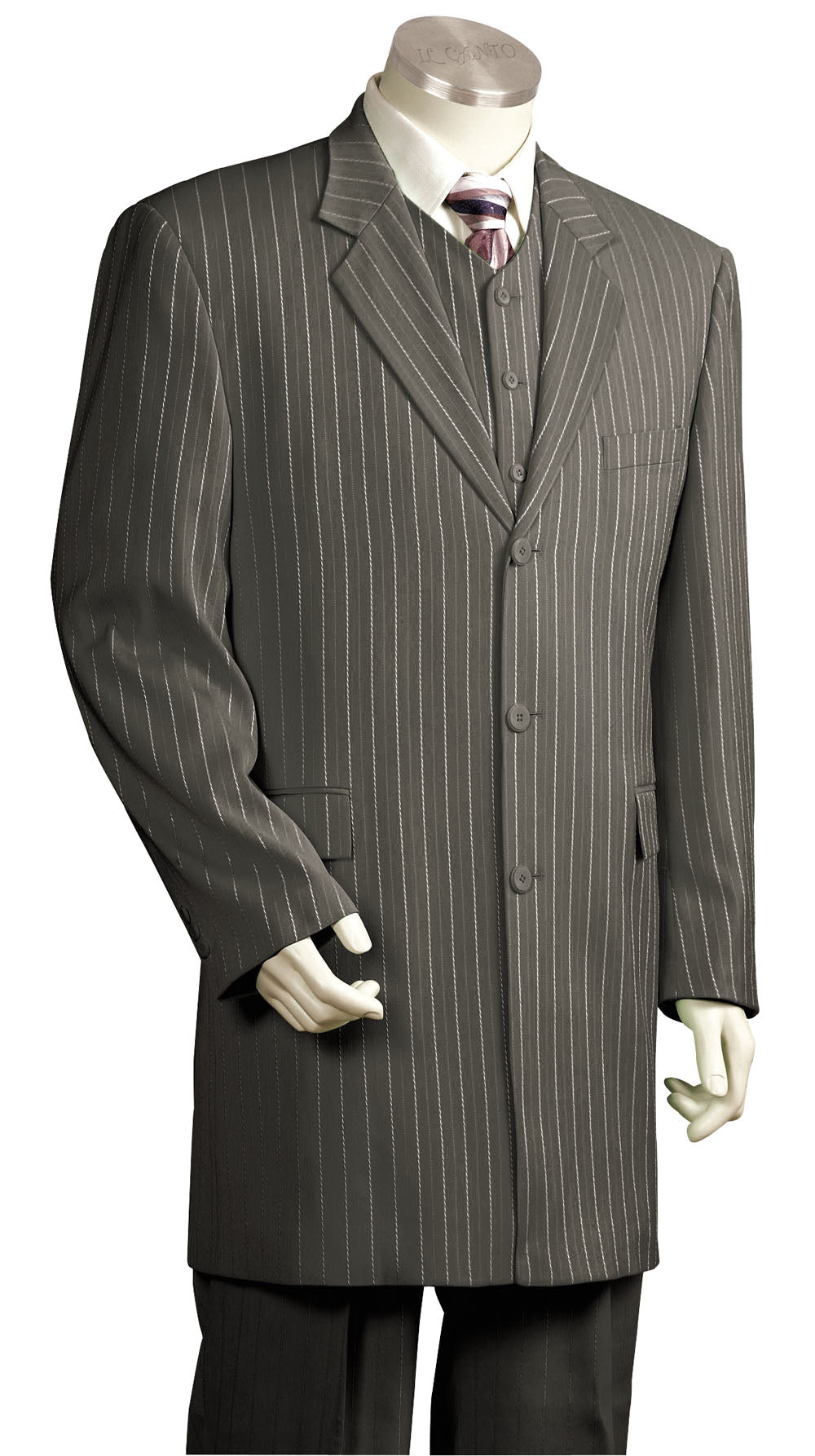 Razor Stripes 3pc Zoot Suit Set - Gray