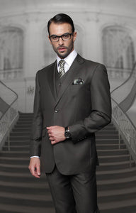 Monotone  3pc  Italian Suit Set - Olive