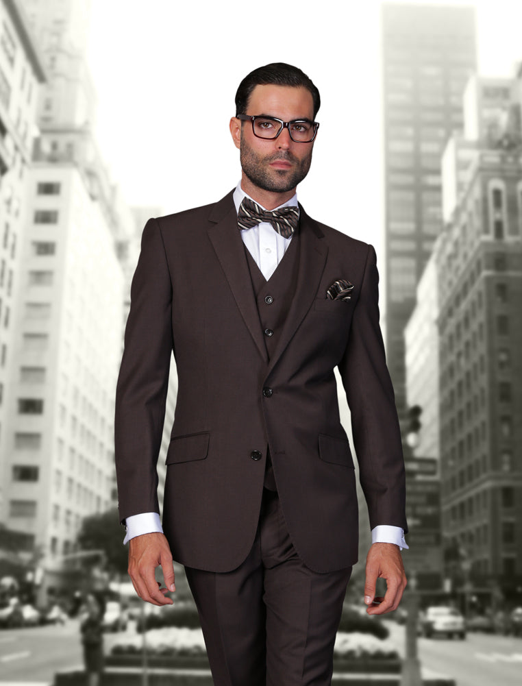Monotone  3pc Italian Suit Set - Brown