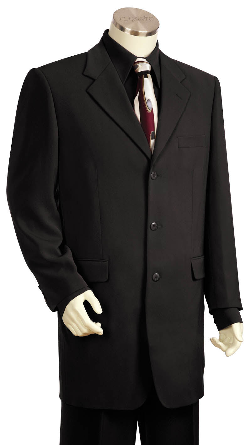 Citywalker Designer Matte  3pc  Zoot Suit Set - Black