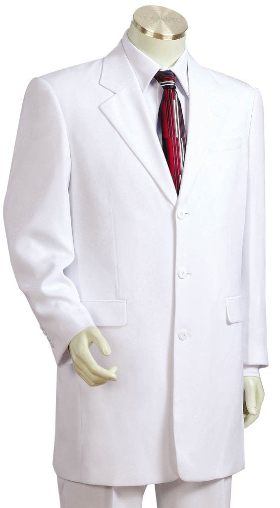 Citywalker Designer Matte 3pc  Zoot Suit Set - White