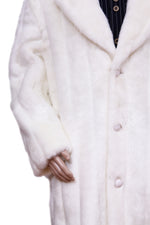 WINTER SPECIAL: FREE FUR HAT + Faux Arctic Fur Coat Buttoned 1pc Long Zoot Suit - Arctic White