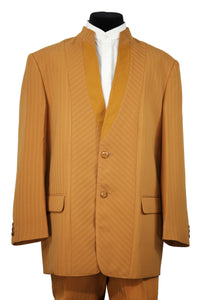 Mandarin Collar Stitch Accents Cross Striped  2pc  Zoot Suit Set