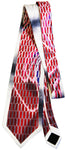 Men's Abstract Pill Grid Mulberry Silk Tie - Red