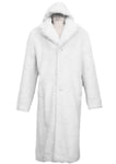 WINTER SPECIAL: FREE FUR HAT + Faux Arctic Fur Coat Buttoned 1pc Long Zoot Suit - Arctic White