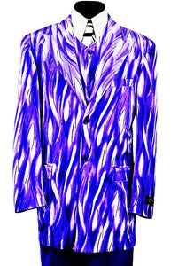 Abstract Flames 3pc  Zoot Suit Set - Purple