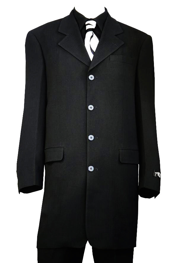 Citywalker Designer Wool 3pc  Zoot Suit Set - Black