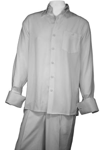 Woven Long Sleeve 2pc Walking Suit Set